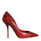 Dolce & Gabbana Red Leather Stiletto High Heels Pumps Shoes