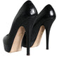 Dolce & Gabbana Black Leather Platform Heels Pumps Shoes