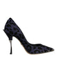 Dolce & Gabbana Violet Leopard Lurex High Heels Pumps Shoes