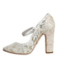 Dolce & Gabbana White Lace Crystals Heels Sandals Shoes