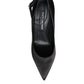 Dolce & Gabbana Black Satin Ankle Strap Heels Pumps Shoes