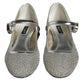 Dolce & Gabbana Silver Mesh Crystal Mary Jane Pumps Shoes