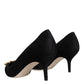 Dolce & Gabbana Black Amore Suede Bellucci Heels Pumps Shoes