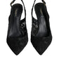 Dolce & Gabbana Black Taormina Lace Bellucci Slingbacks Shoes