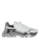 Dolce & Gabbana White Silver Daymaster Leather Sneakers Shoes