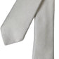 Dolce & Gabbana White Solid 100% Silk Adjustable Tie