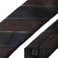 Dolce & Gabbana Brown Black Stripes Silk Adjustable Tie