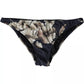 Dolce & Gabbana Black Floral Print Swimwear Beachwear Bottom Bikini