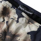 Dolce & Gabbana Black Floral Print Swimwear Beachwear Bottom Bikini