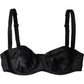 Dolce & Gabbana Black Silk Stretch Women Balconcino Bra Underwear