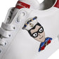 Dolce & Gabbana White Patch Calfskin Nappa Portofino Sneakers Shoes