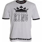 Dolce & Gabbana White Crown King Cotton Crew Neck Men T-shirt