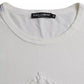 Dolce & Gabbana White Logo Embossed Cotton Crewneck T-shirt