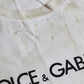 Dolce & Gabbana Off White Logo Cotton Crew Neck T-shirt