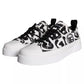 Dolce & Gabbana Black White Canvas Low Top Sneakers Men Shoes