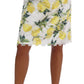 Dolce & Gabbana Lemon Print Fringe Pencil Skirt