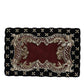 Dolce & Gabbana Bordeaux Black Velvet Gold Frame Clutch Evening Purse Bag