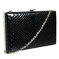 Dolce & Gabbana Black Leather Silver Frame Clutch Mini Crossbody Bag