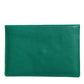 Dolce & Gabbana Green Leather Handbag Clutch Mini Purse Pouch Tablet Case