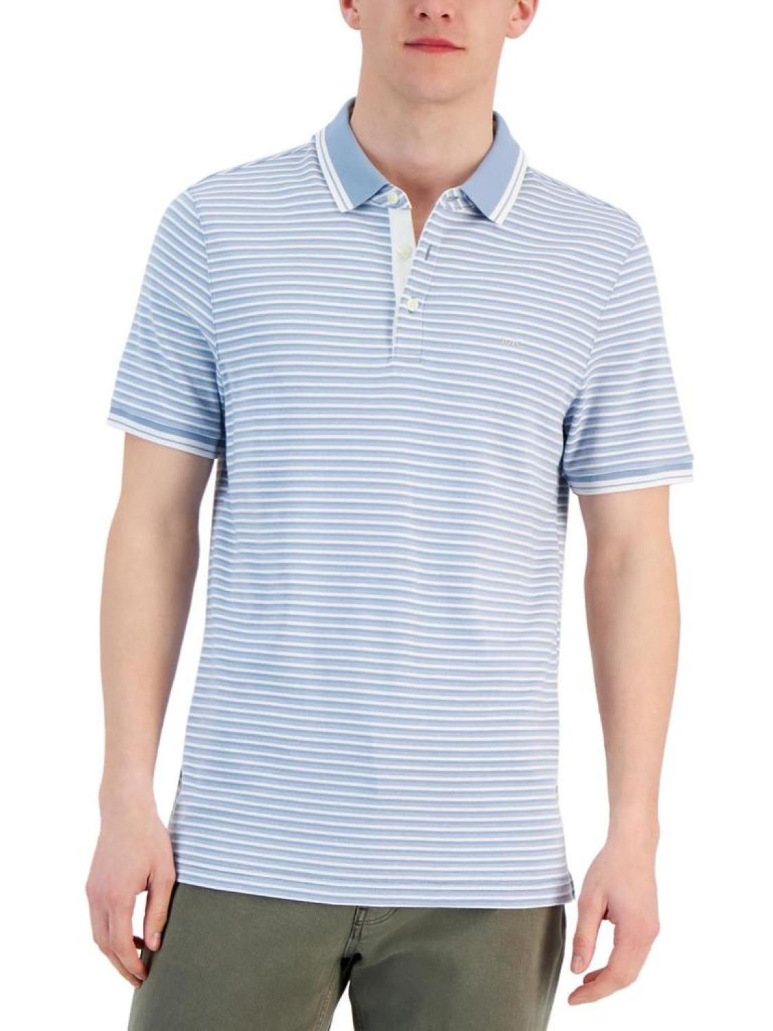 Greenwich Mens Cotton Striped Polo