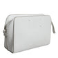 MM6 Maison Margiela White Leather Large Pouch Zip Handbag Women Bag