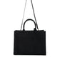 Versace Black Top Handle Canvas Leather Logo Crossbody Tote Bag