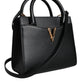 Versace Black Small Leather TopHandle Shoulder Crossbody Bag