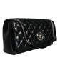 Versace Black Quilted Lambskin Leather Crossbody Shoulder Bag