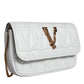 Versace White Quilted Nappa Leather Crossbody Shoulder Bag