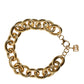 Dolce & Gabbana Gold Tone Brass Maxi Chain Lobster Clasp Logo Bracelet