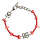 Dolce & Gabbana Silver Tone Brass Beaded Resin DG Logo Chain Bracelet