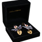 Dolce & Gabbana Gold Purple Crystal Butterfly Heart Locket Earrings