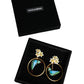 Dolce & Gabbana Gold Tone Brass Crystal Bird-in-Hoop Statement Earrings