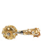 Dolce & Gabbana Gold Leather Floral Crystal Angel Headphones