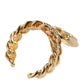 Dolce & Gabbana Gold Plated Open DG Logo Curb Chain Ring