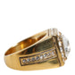 Dolce & Gabbana Gold Plated 925 Silver Clear Crystal Ring