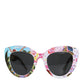 Dolce & Gabbana Multicolor Wood Crystal Brass Frame Floral Hand Paint Sunglasses