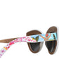 Dolce & Gabbana Multicolor Wood Crystal Brass Frame Floral Hand Paint Sunglasses