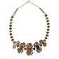 Dolce & Gabbana Gold Brass Link Chain Rose Petal Crystal Embellished Necklace