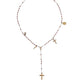 Dolce & Gabbana Gold Chain Brass Beaded Rosary Cross Pendant Necklace