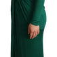 Dolce & Gabbana Dark Green Viscose Long Sleeve Midi Dress