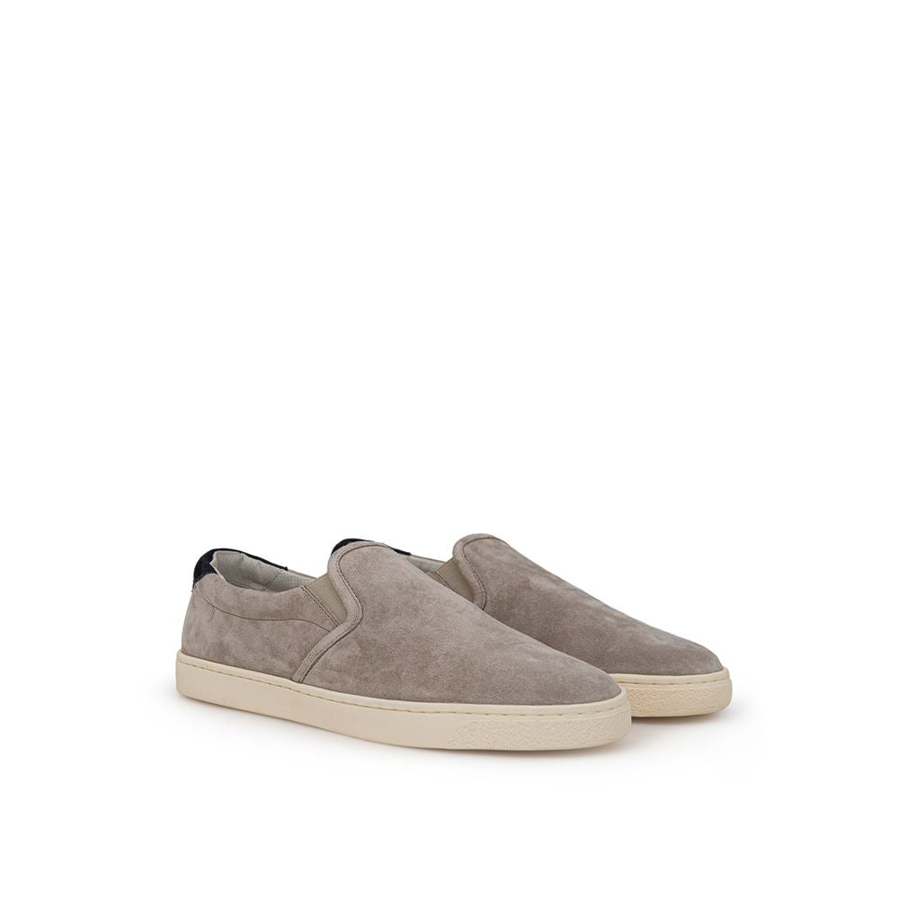 Brunello Cucinelli Gray Leather Sneaker