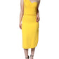 Dolce & Gabbana Yellow One Shoulder Side Slit Midi Dress