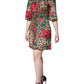 Dolce & Gabbana Brown Leopard Red Roses Cotton A-line Dress