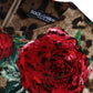 Dolce & Gabbana Brown Leopard Red Roses Cotton A-line Dress