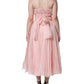 Dolce & Gabbana Pink Silk Strapless Maxi A-line Gown Dress