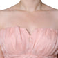 Dolce & Gabbana Pink Silk Strapless Maxi A-line Gown Dress