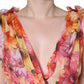 Dolce & Gabbana Multicolor Floral Sleeveless V-neck Midi Dress