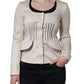 Valentino Beige Cotton Long Sleeves Round Neck Blazer Jacket