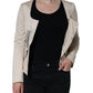 Valentino Beige Cotton Long Sleeves Round Neck Blazer Jacket